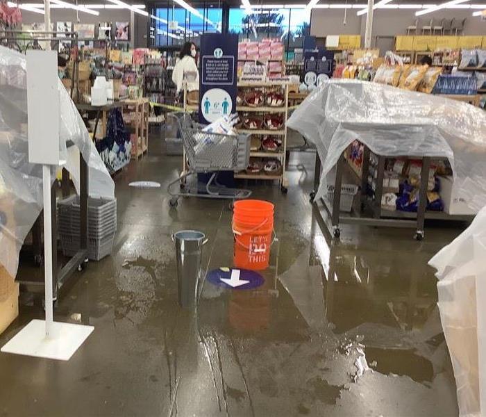 Leaking caused significant damage in this Flagstaff, Arizona store. Storm damage and water damage restoration is what we do