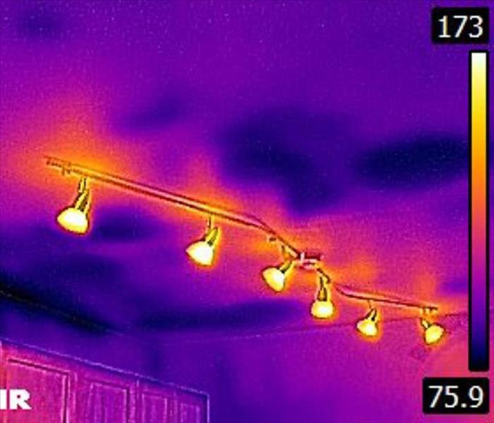 IR image shows water damage in ceiling in Sedona